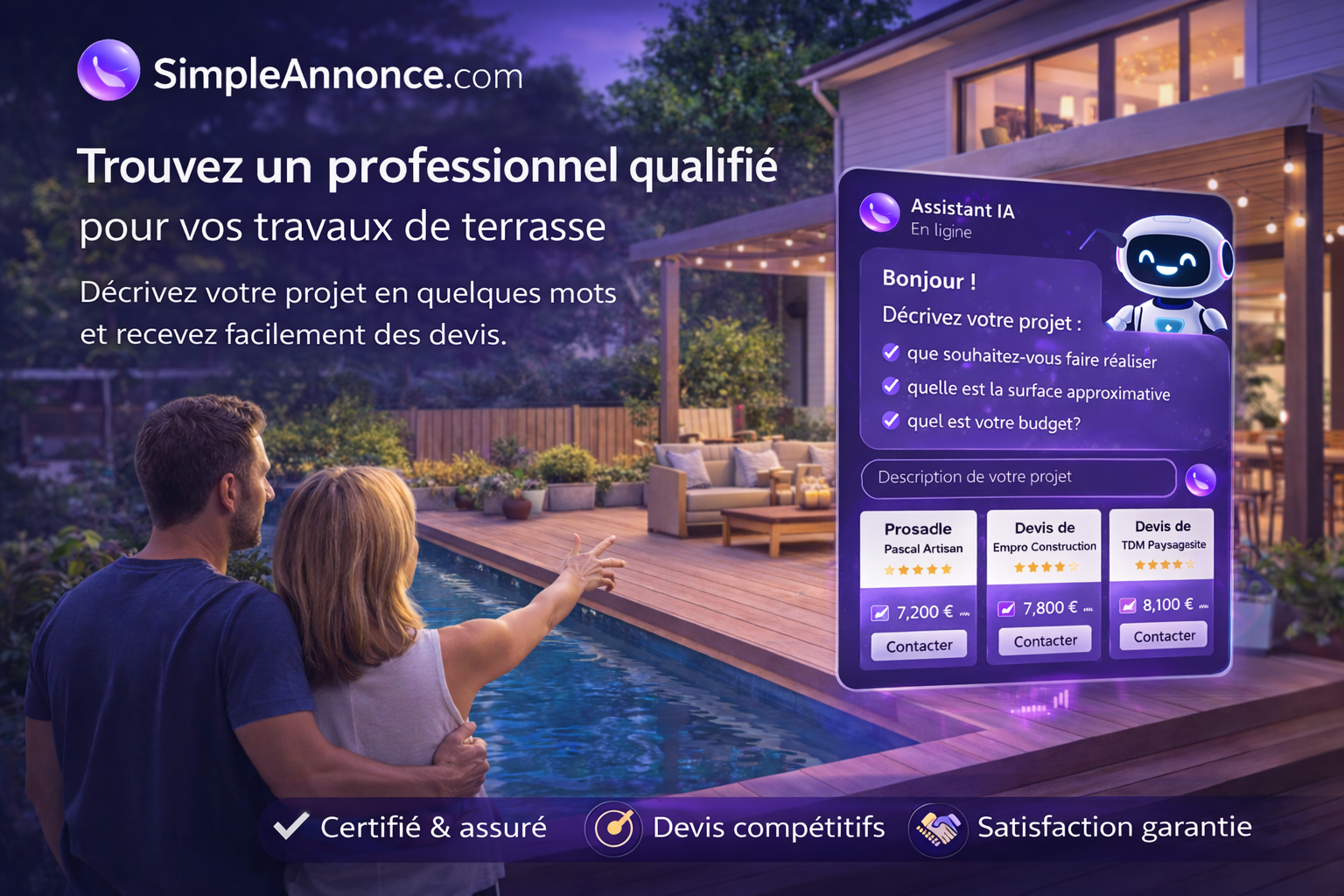 Trouvez un pro pour vos travaux de terrasse