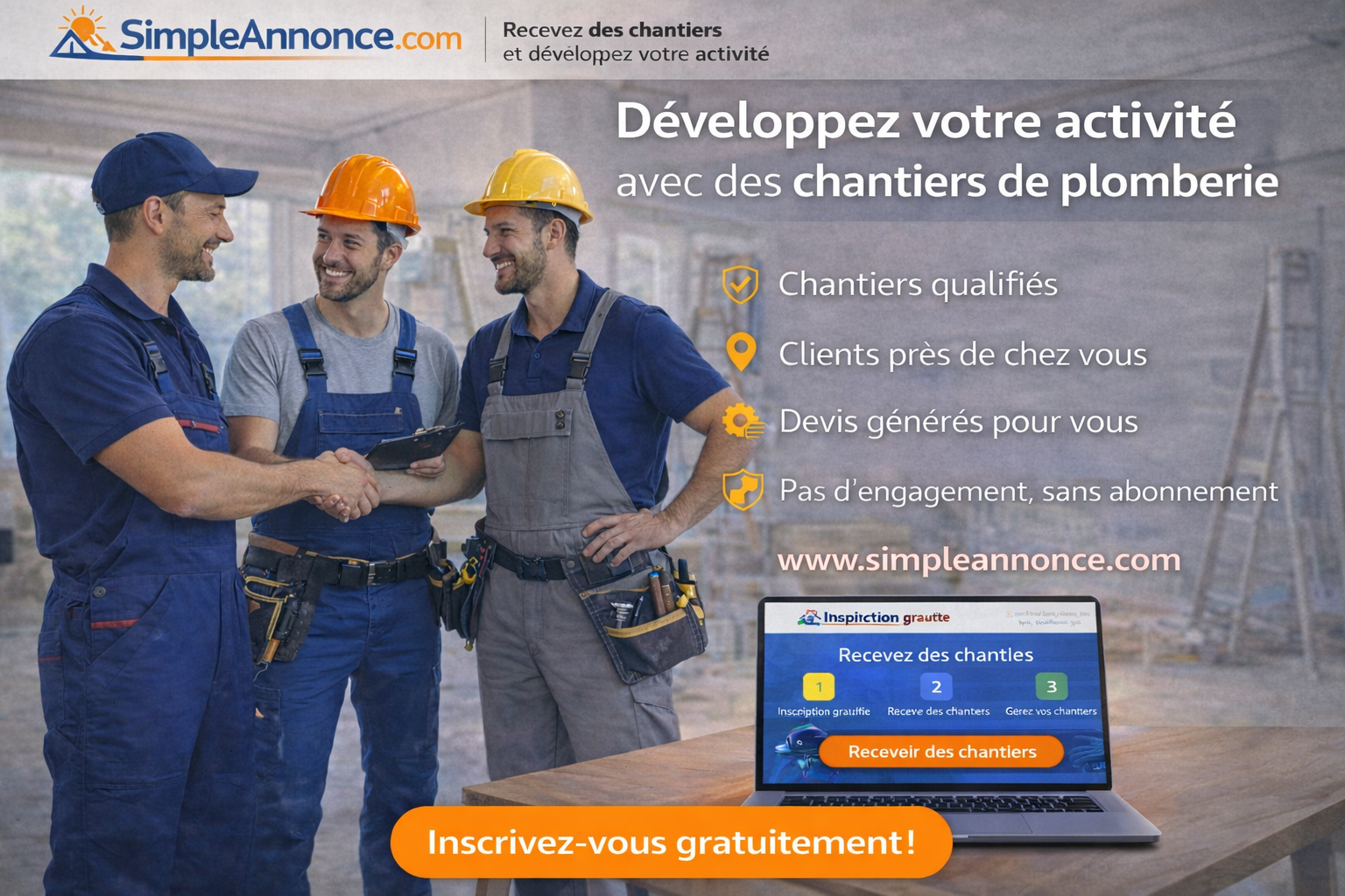 Recevez des chantiers